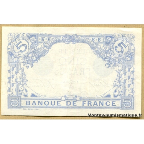 5 Francs Bleu 12 juillet 1913 E.2631