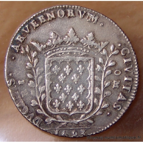 Jeton Auvergne De Combe, prévôt de la Monnaie de Riom 1693