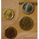 4 pièces 1984 5Ct, 10ct , 20ct, 1/2 F de coffret