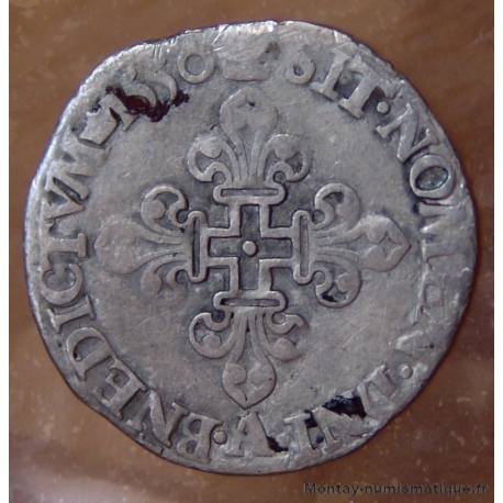 Henri II Gros de trois blancs ou demi-gros de Nesle 1550 A Paris, Moulin de Nesle 
