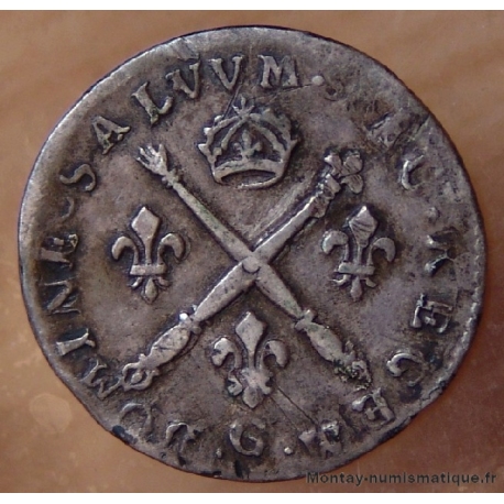 Louis XIV 5 sols aux insignes 1702 G Poitiers