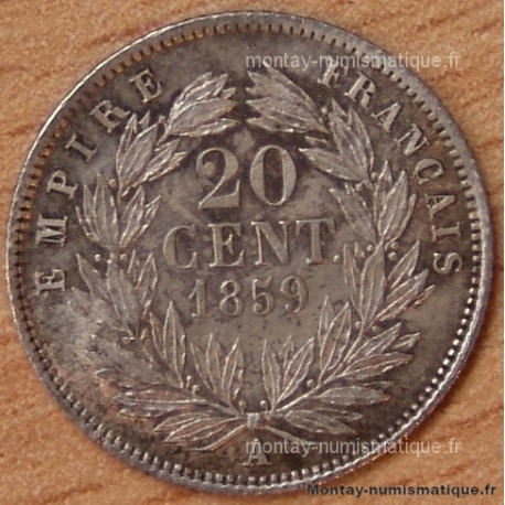 20 Centimes Napoléon III tête nue 1859 A