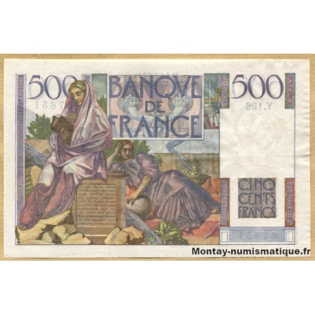 500 Francs Chateaubriand 4-9-1952 Y.126 