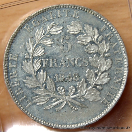 5 Francs Concours de Desboeufs 1848  Concours Monétaire de 1848 