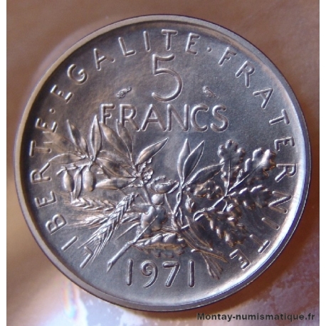 PIÉFORT 5 Francs Semeuse 1971 Nickel