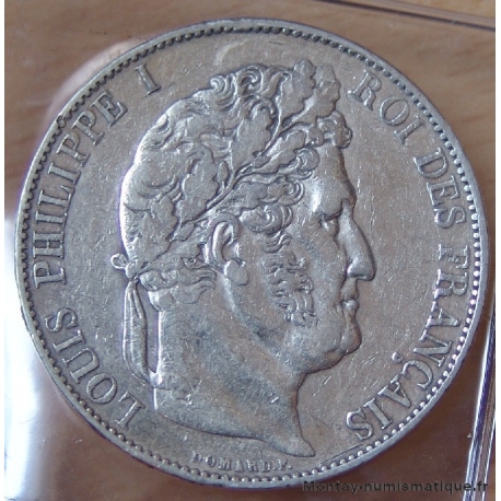 5 Francs 1845 W Lille Louis Philippe laurée 