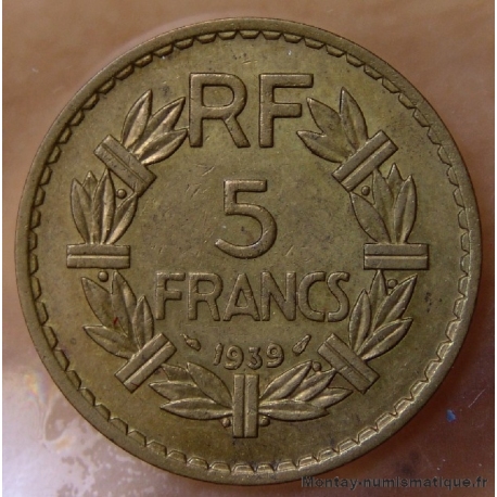5 Francs Lavrillier 1939 
