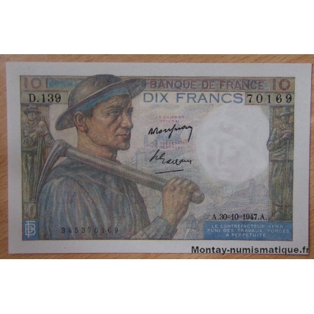 10 Francs Mineur 30-10-1947 D.139