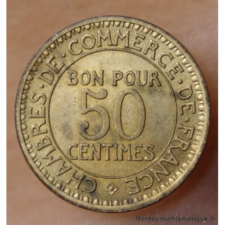 Piéfort 50 Centimes Chambre de Commerce 1920 Essai