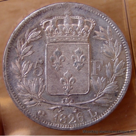 5 Francs Charles X  1826 L Bayonne, 1er type.