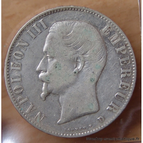 5 Francs Napoléon III 1855 D Lyon