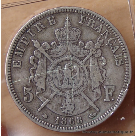 Satirique 5 Francs  Napoléon III Empereur 1868 A Paris