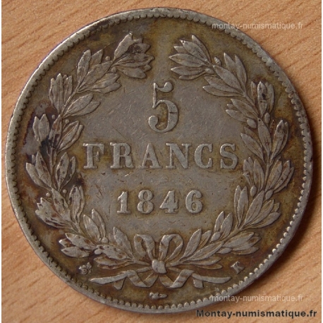 5 Francs Louis Philippe laurée 1846 K