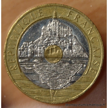 20 Francs Mont Saint-Michel 1992 4 rangées, V fermé.