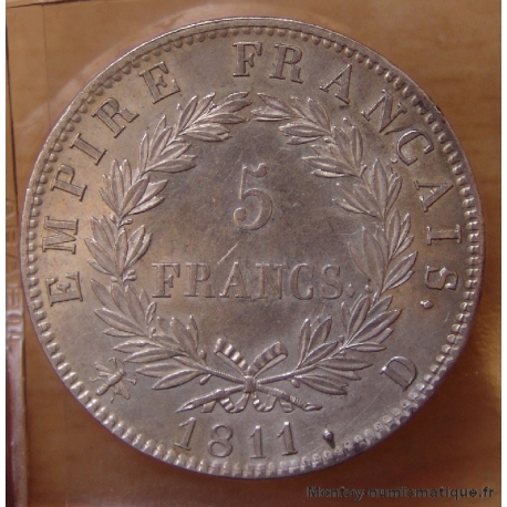 5 Francs Napoléon I 1811 D Lyon