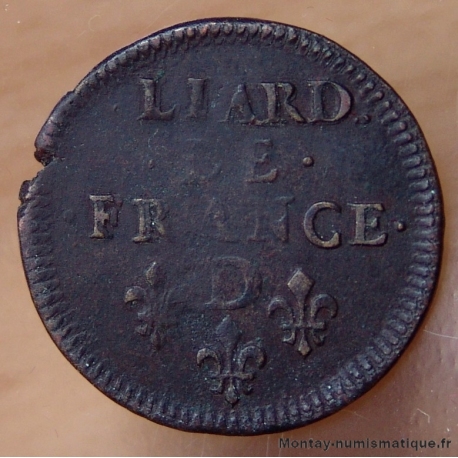 Louis XIV Liard de France 1657 D Lyon