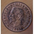 2 centimes Napoléon III 1857 d petit d Lyon