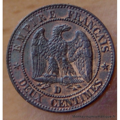 Deux centimes Napoléon III 1857 D grand D Grand lion