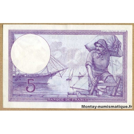 5 Francs Violet 30-8-1918 Y.3439