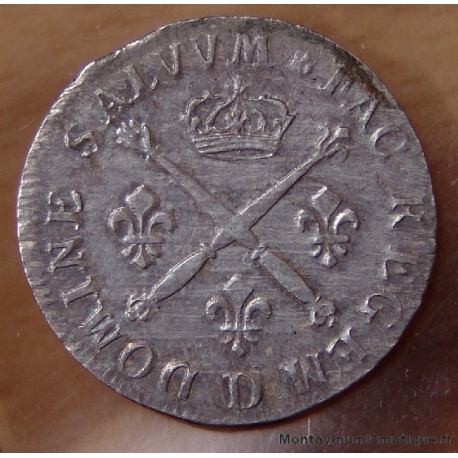 Louis XIV 20 Sols aux insignes 1708 D Lyon