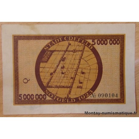 Allemagne - 5 Million Mark CREFELD 1923