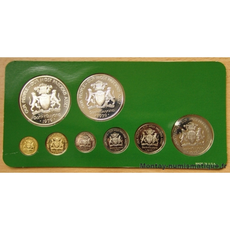Guyana - Coffret 8 monnaies 1979 Belle Epreuve 