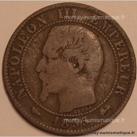 5 Centimes Napoléon  III tête nue 1855 D chien