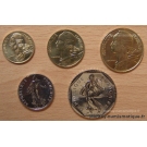 Série 5 monnaies  5ct , 10ct, 20ct, 1/2F, 2F BU