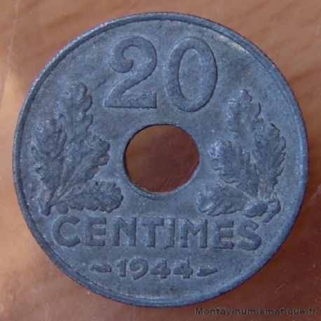 20 Centimes Zinc type 20 1944