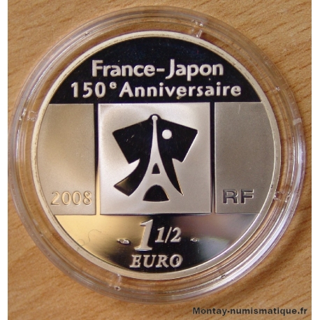 1 euro 1/2 France Japon 2008 BE   