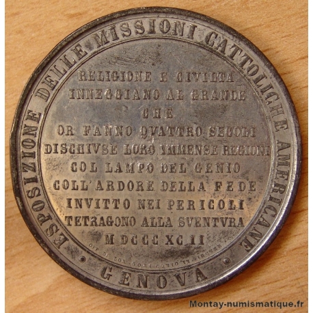 Médaille Christophe Colomb 1817 Gênes     