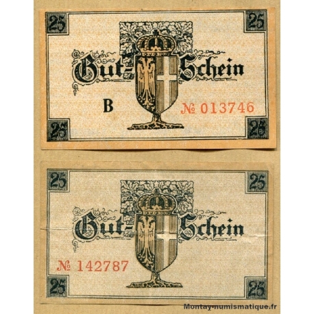 Allemagne - Neuss - 25 Pfennig 1919 avec n° de série et sans