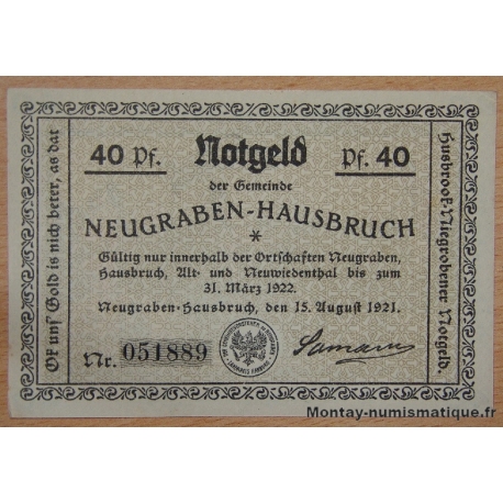Allemagne - Neugraben-Hausbruch 40 Pfennig 1921 -  Royaume de Prusse   