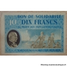 10 Francs Bon de Solidarité P. Pétain sans n° de série