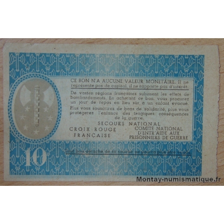 10 Francs Bon de Solidarité P. Pétain sans n° de série