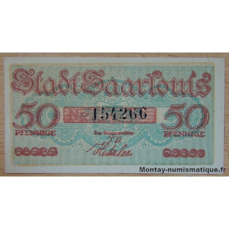 Allemagne - Saarlouis 50 Pfennig 01 Novembre 1920  