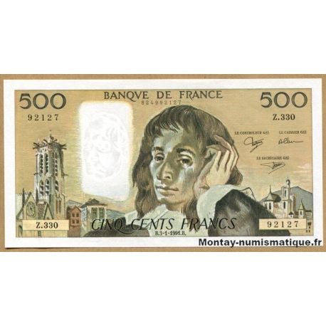 500 Francs Pascal 3-1-1991 Z.330