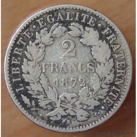 2 Francs Cérès 1872 K Bordeaux