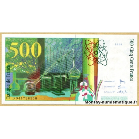 500 Francs Pierre et Marie Curie 2000 