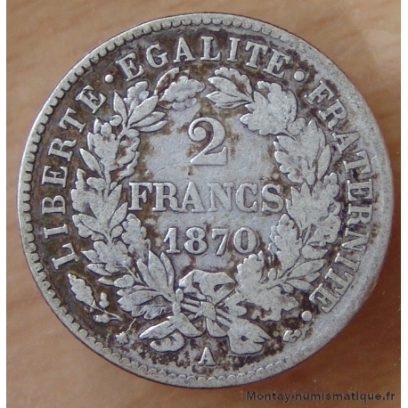 2 Francs Cérès 1870 A Paris