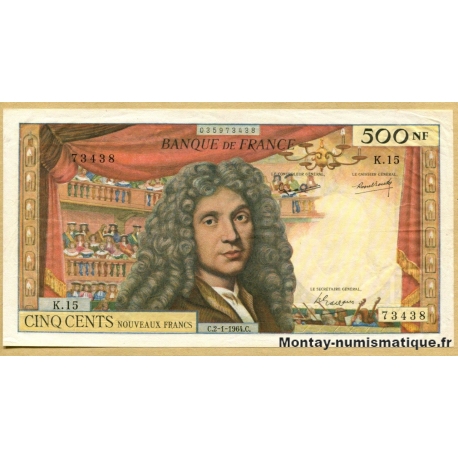 500 Nouveaux Francs Molière 2-1-1964 K.15