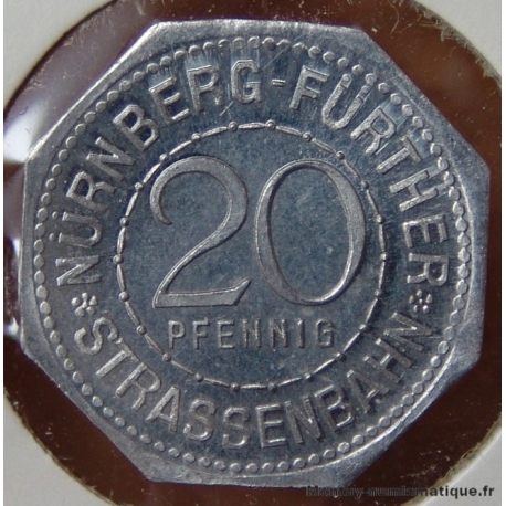 Allemagne - Nuremberg et de Fürth 20 Pfennig Spittler Tor 