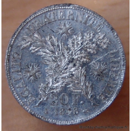 20 Francs Concours de Barre 1848 avec symboles