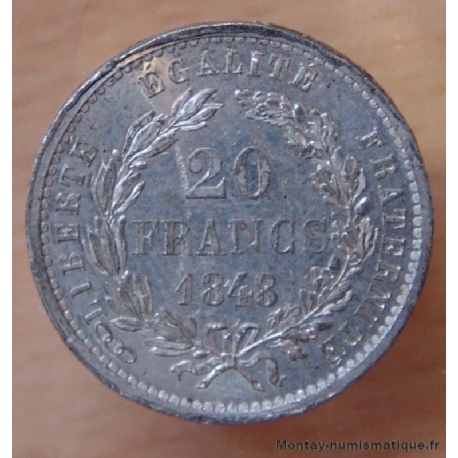 20 Francs Concours de Magniadas 1848 Essai du 20 Francs Or en étain