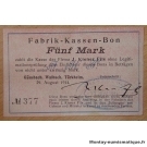 Allemagne - Günsbach, Walbach, Türkheim  5 Mark Fabrik-Kassen-Bon 29-08-1914