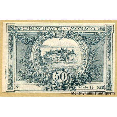 Monaco 50 centimes 1920 série G SPECIMEN