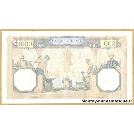 1000 Francs Cérès et Mercure 30 juin 1937 O.2955