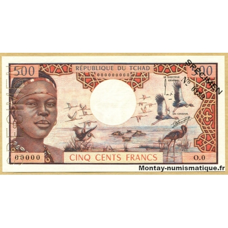 Tchad (République du) - 500 Francs ND SPECIMEN