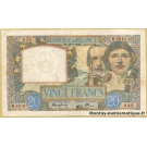 20 Francs Science et travail 28-8-1941