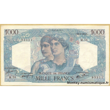 1000 Francs Minerve et Hercule 28-06-1945 M.54